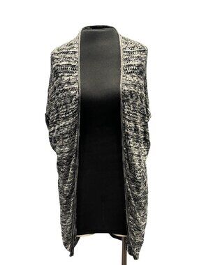 In Love With Derek Knit Cardigan Sweater Black Grey White Large/XL
